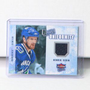 Henrik Sedin Fleer Ultra Uniformity Game-Used Jersey Hockey Card Canucks